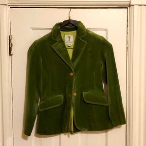 Papo d'Anjo green velvet blazer, size 10yo
